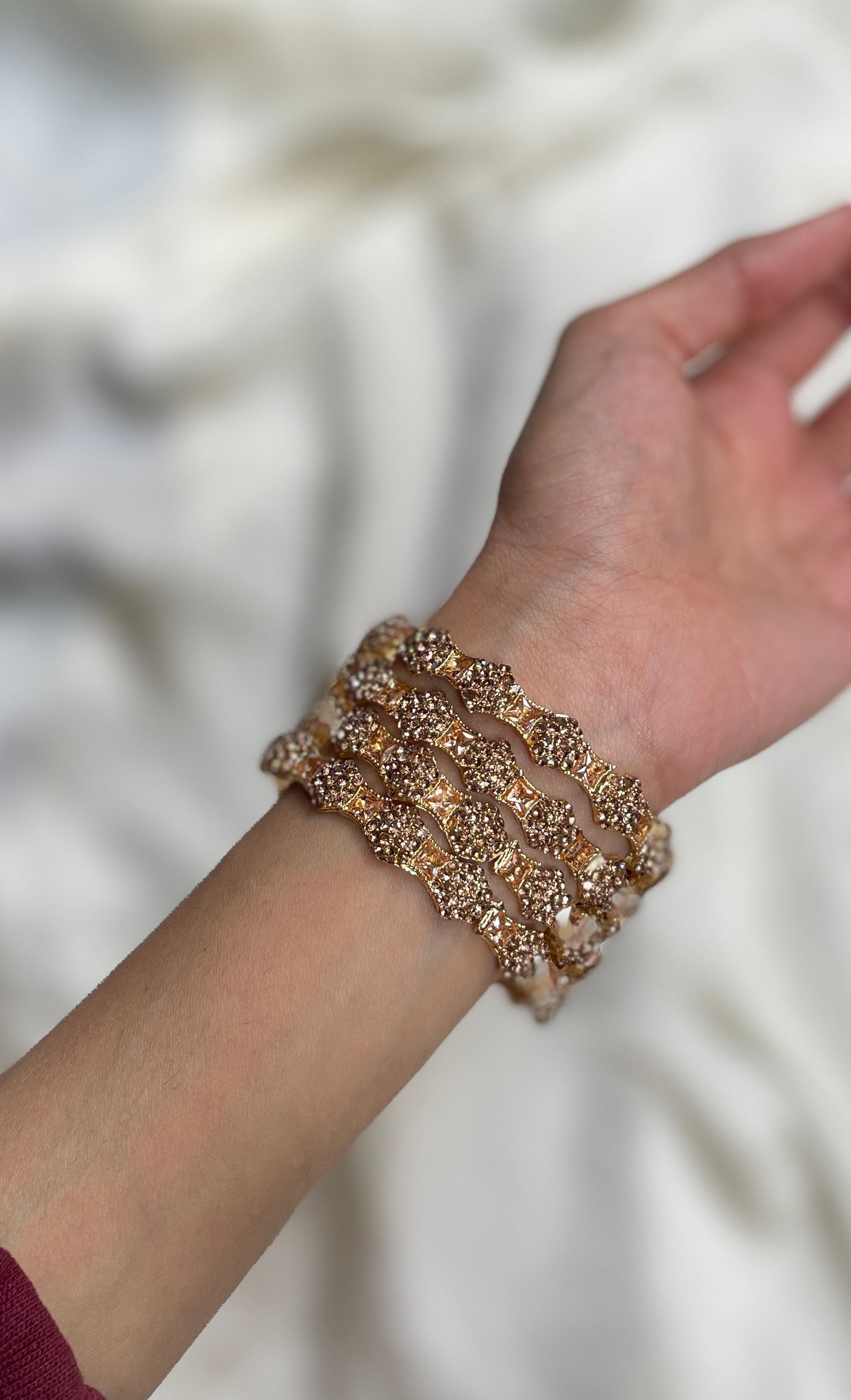 Champagne Glow Crystal Cuff