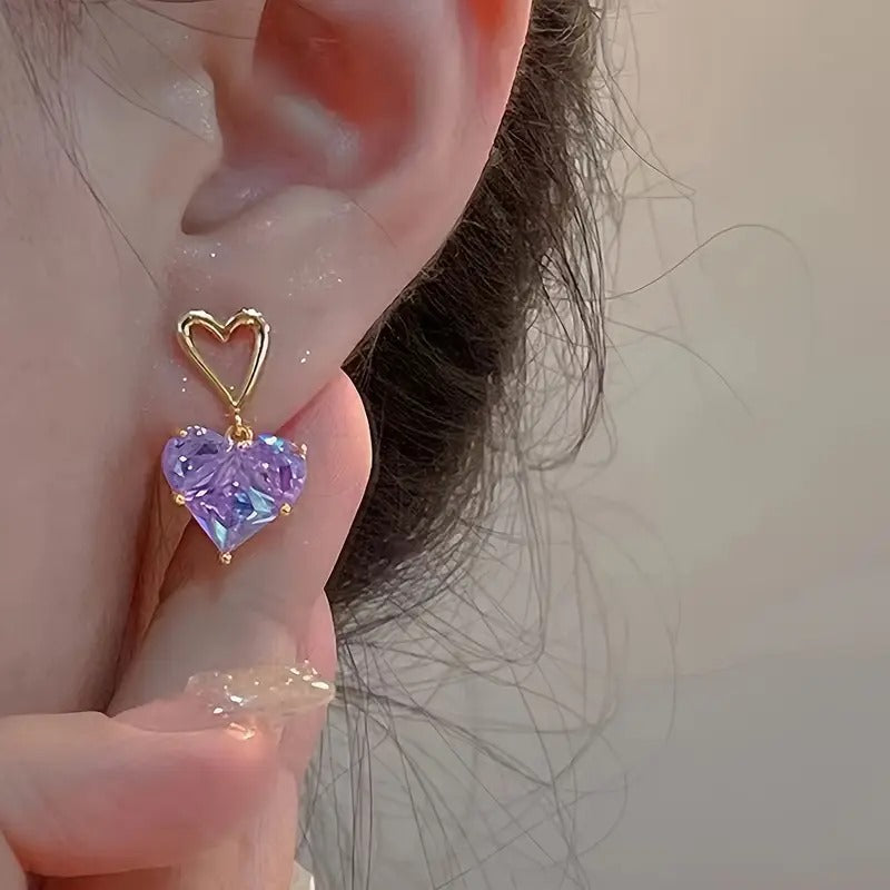 3pcs Heart Earrings Necklace Set