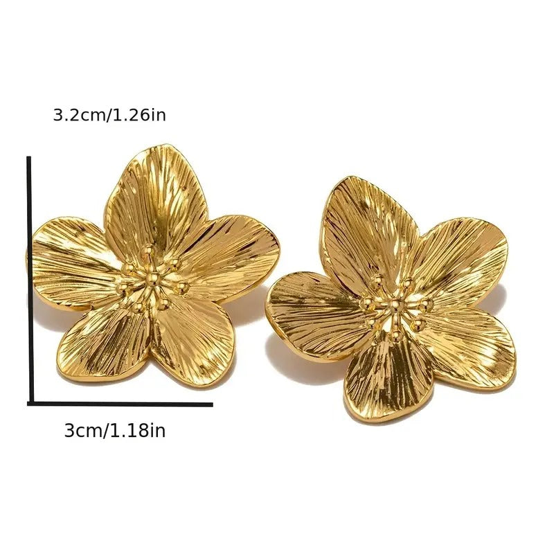 Stud Earrings for Women - Versatile Iron Floral Design for Weddings, Valentine's Day & Casual Attire, Cute Earrings