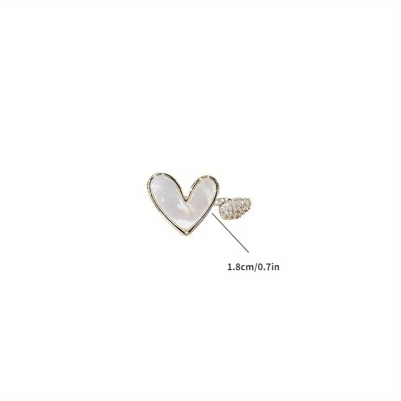 Chic Adjustable Love Heart Shell Ring
