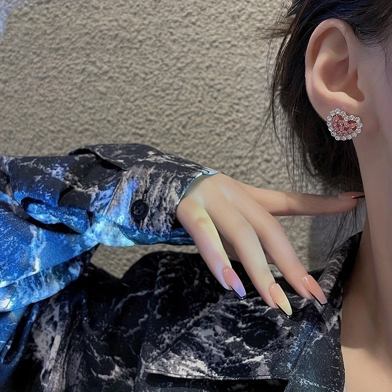 Rhinestone Stud Earrings