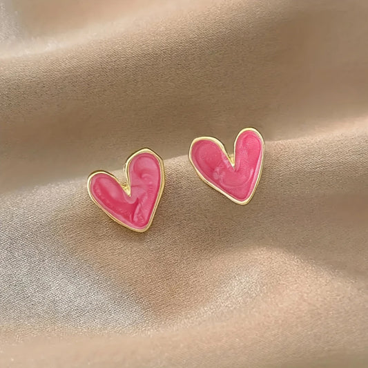 Elegant Simple Heart-Shaped Stud Earrings