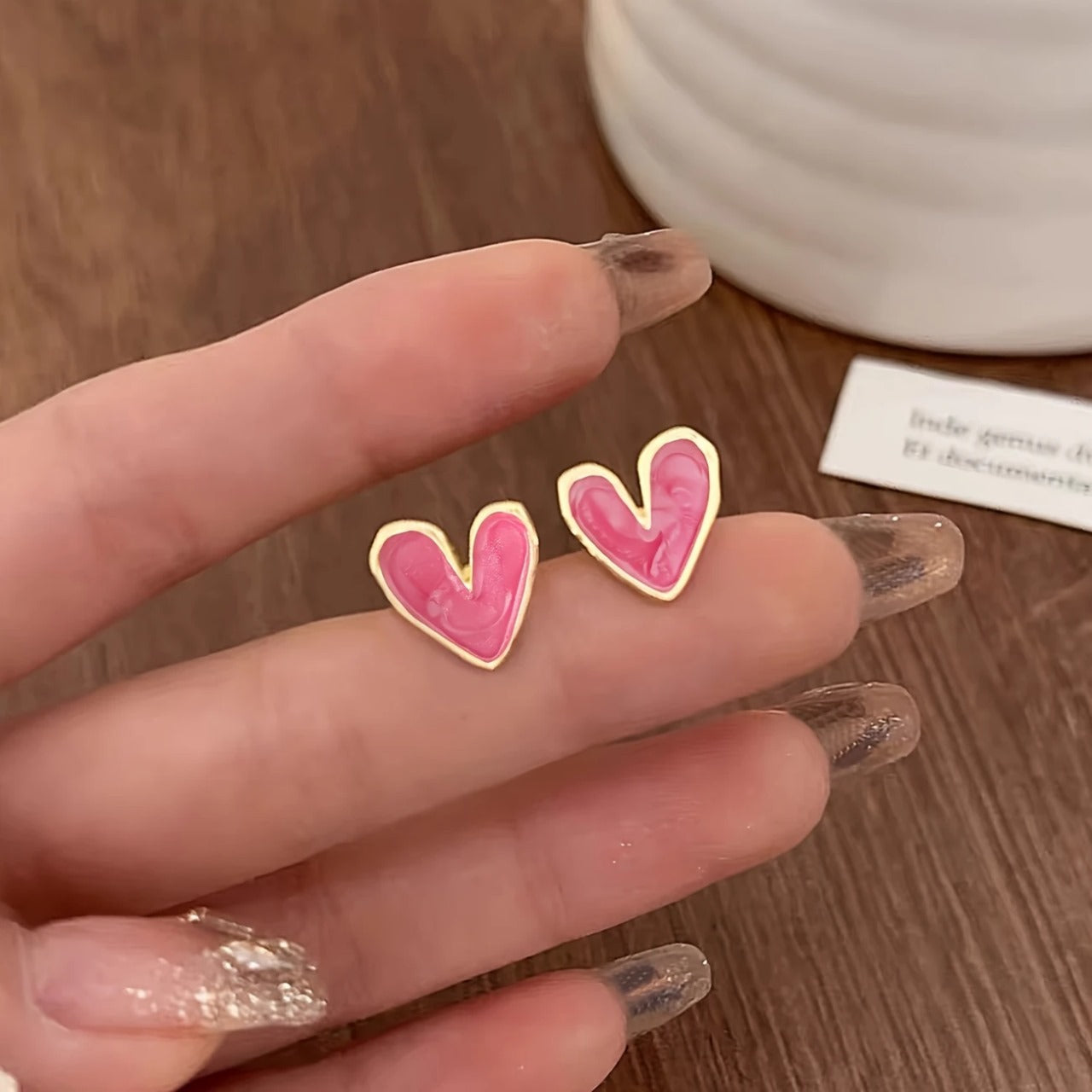 Elegant Simple Heart-Shaped Stud Earrings