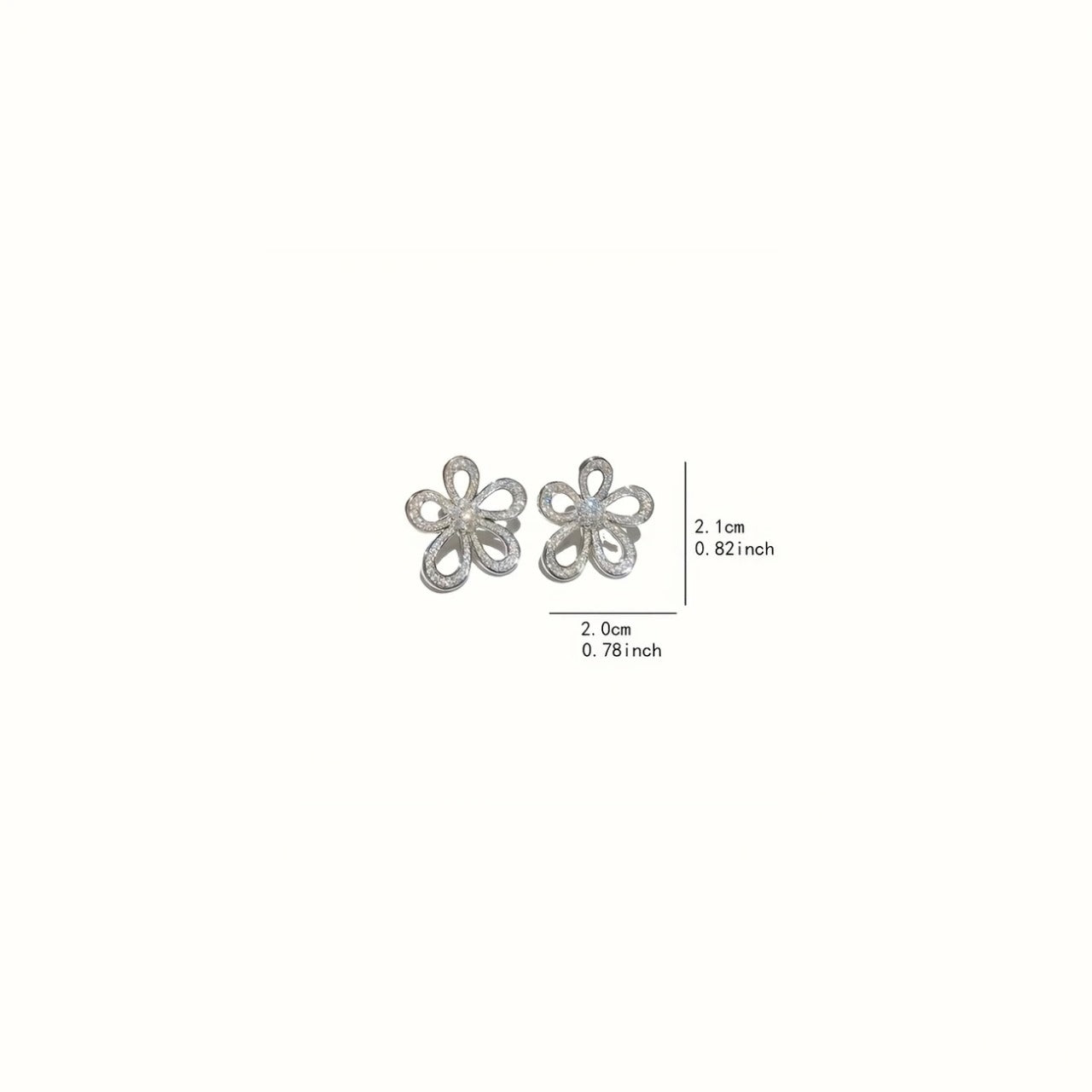 Pair Vintage Style Hollow Sunflower Earrings, Fashionable Light Luxury Rhinestone