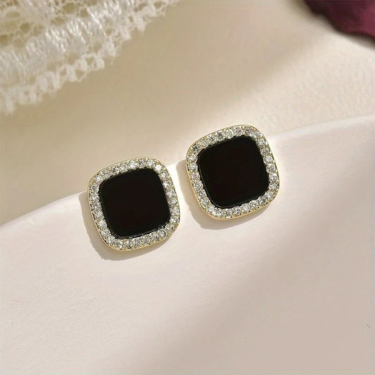Elegant Black Stud Earrings