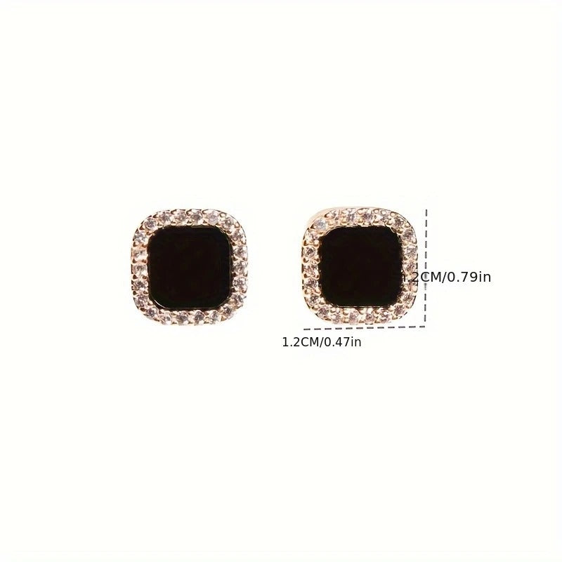 Elegant Black Stud Earrings