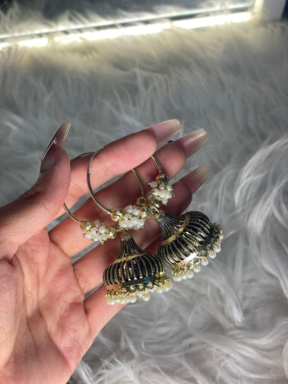 Amara Pearl Hoop Jhumka