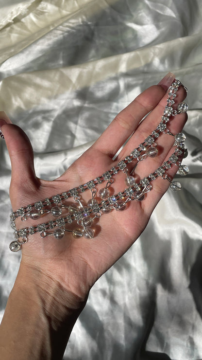 Luna Silver Crystal Anklet