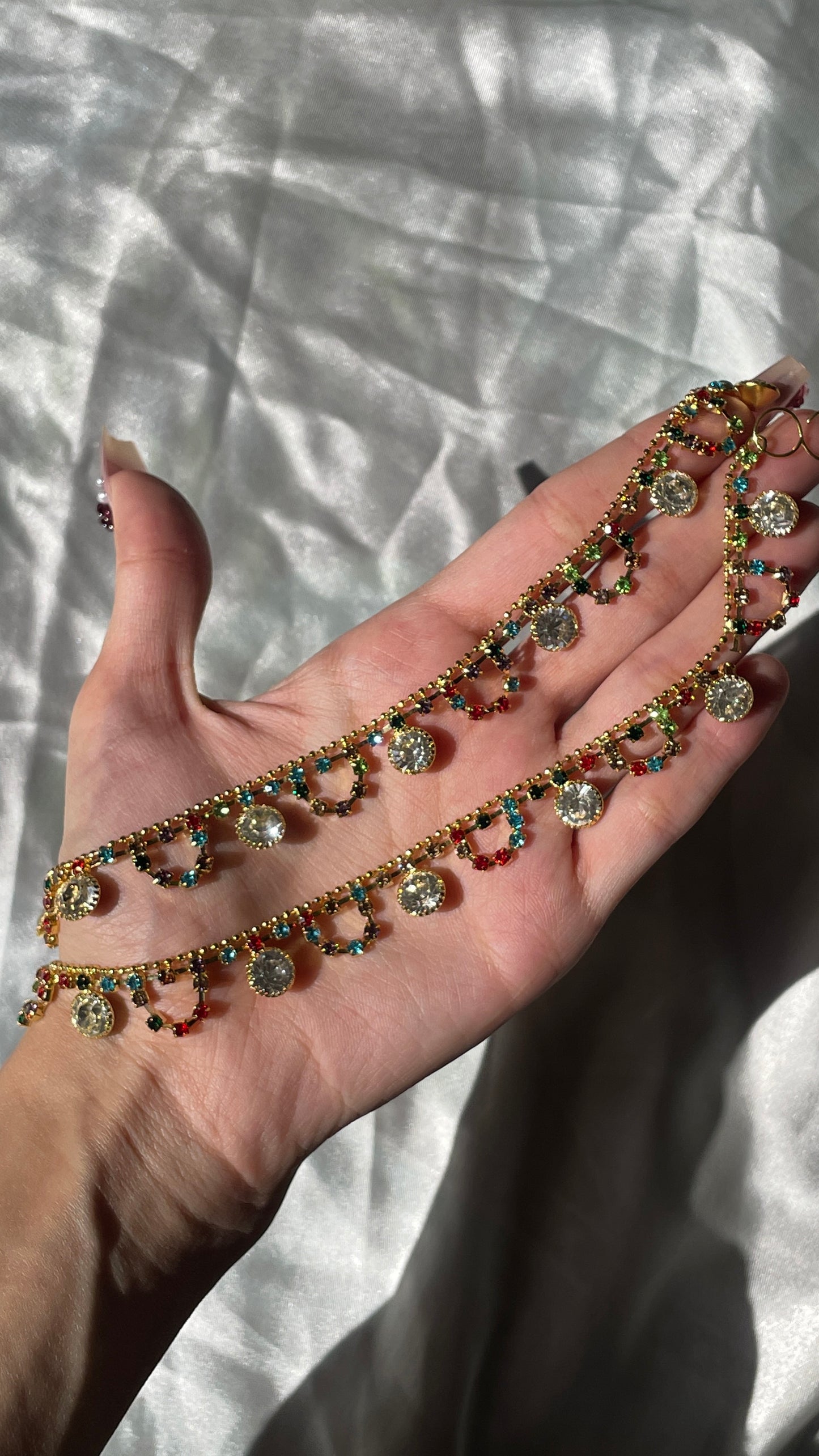 Rangoli Crystal Charm Anklet