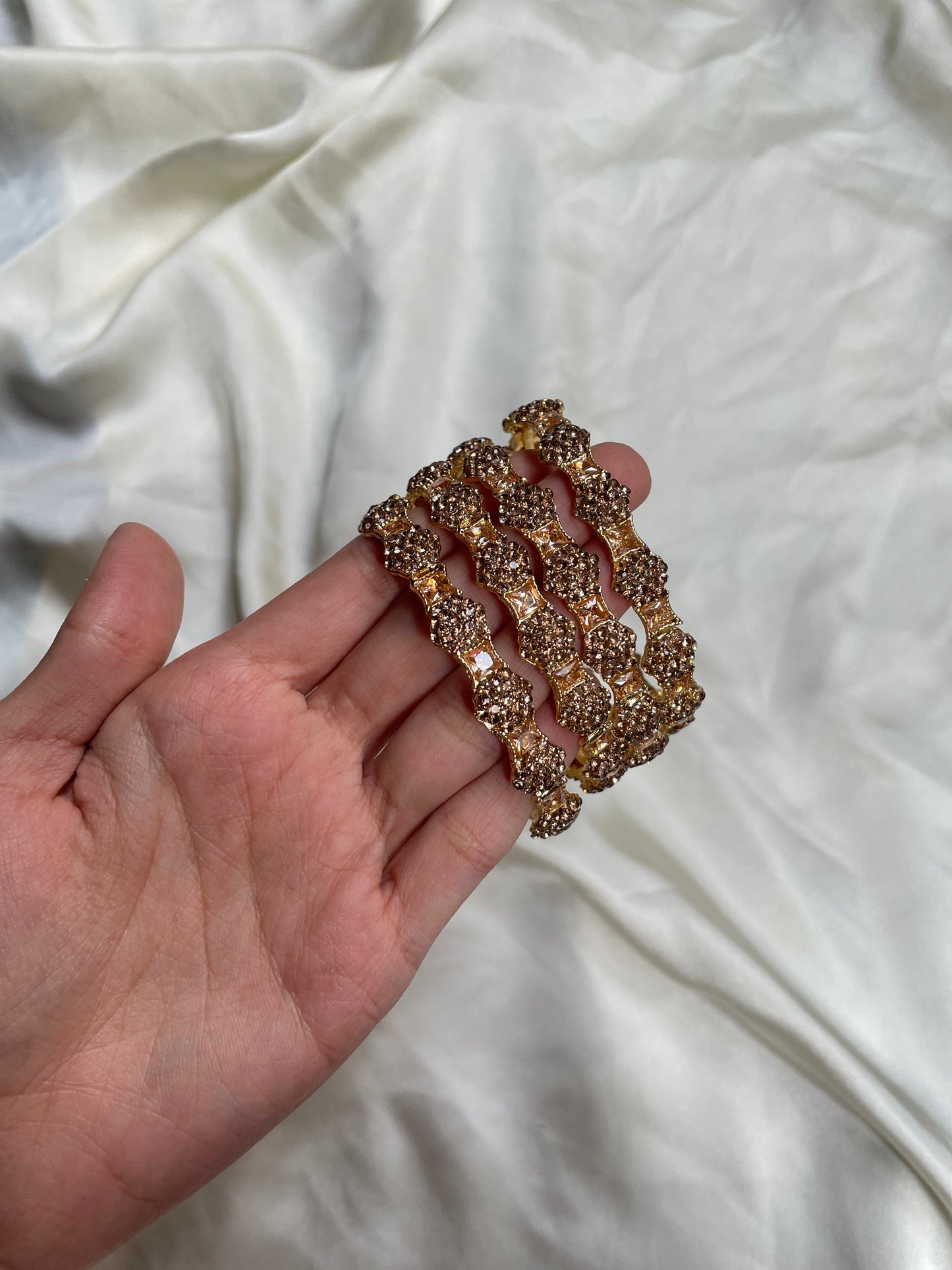 Champagne Glow Crystal Cuff