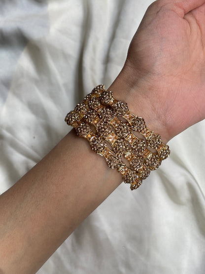 Champagne Glow Crystal Cuff