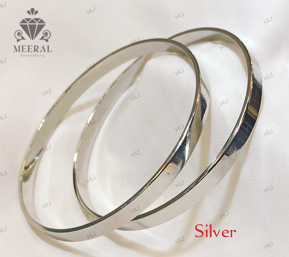 Stylish and Simple Stainless Steel Bangles Kara - Pack of 2