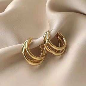 1 Pair Round Double Layer Trendy Hoop Earing