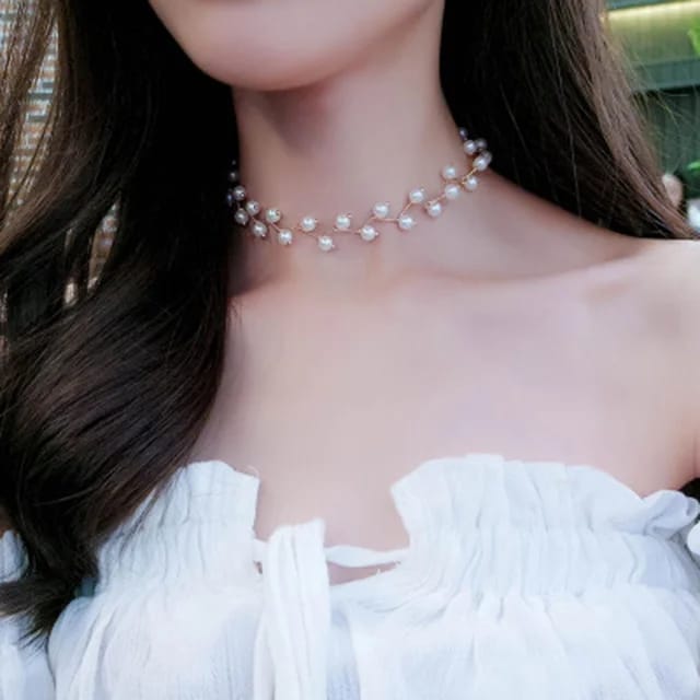 Vintage Pearl Necklace Choker