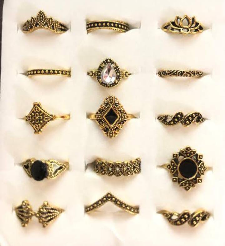 Trendy & Stylish Rings Set - 15 Pieces