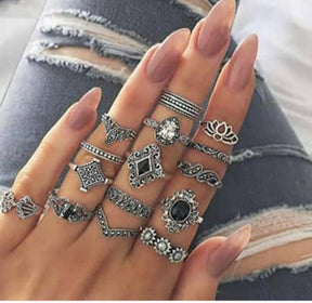 Trendy & Stylish Rings Set - 15 Pieces