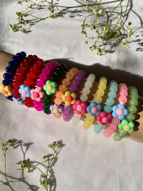 Cute Flower Bracelets - 12 Pieces