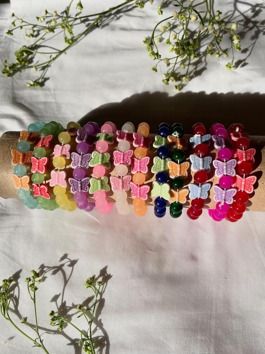 Butterfly Beads Bracelets - Pack of 12 Pieces