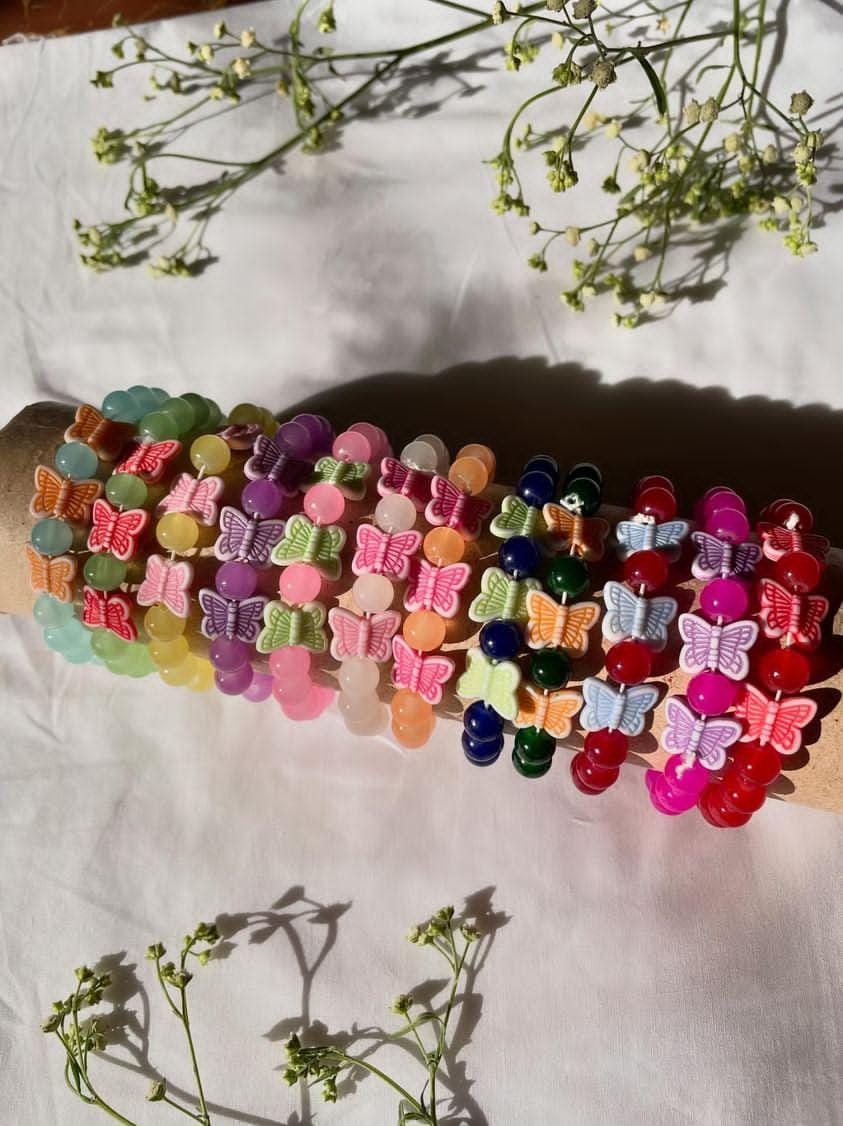 Butterfly Beads Bracelets - Pack of 12 Pieces