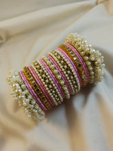 Stylish Steel Pearl Bangles Set