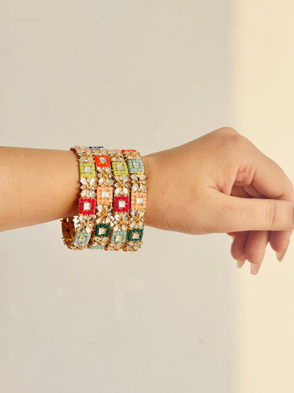 Rang-e-Bahaar Mirror Kangan Set