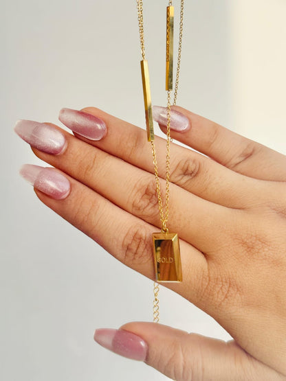 Gold Bar Pendant Necklace