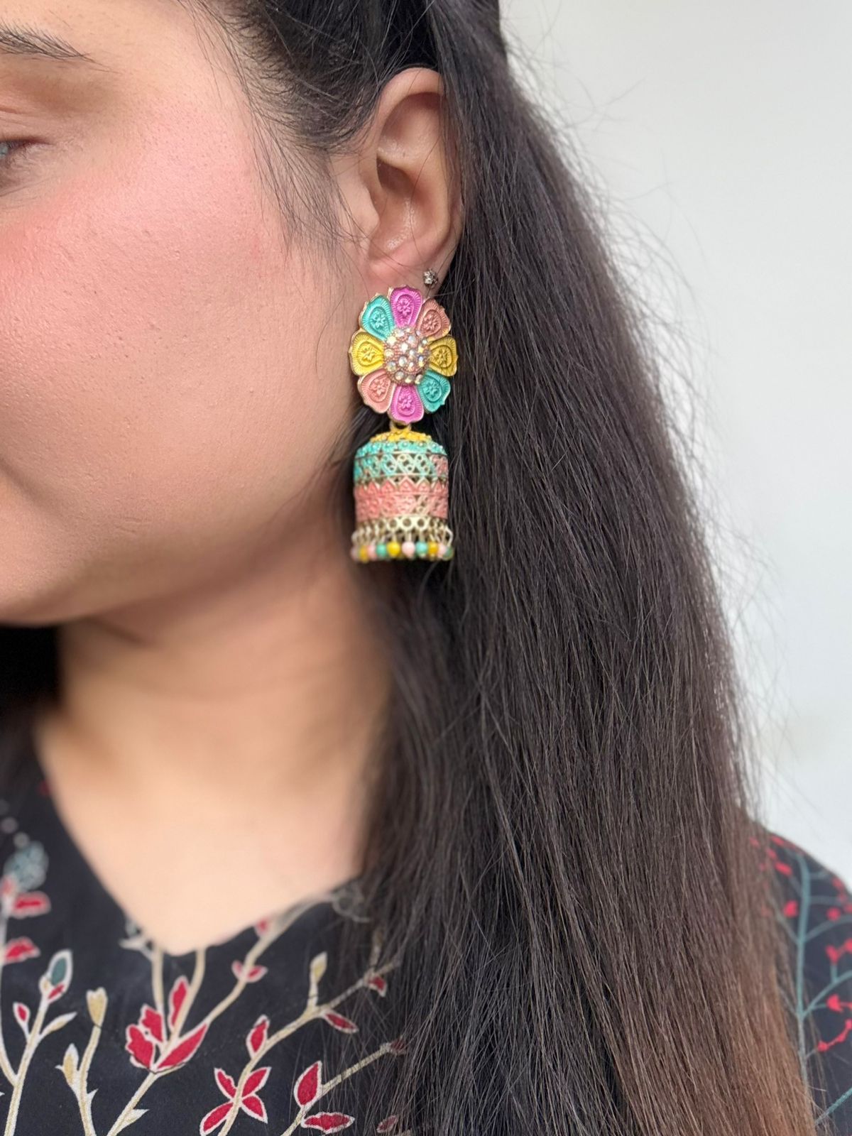 Candy Bloom Multicolor Jhumkas