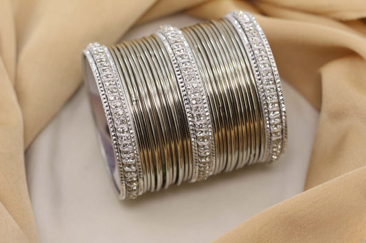 Zariya Luxe Crystal Kada Bangle Set