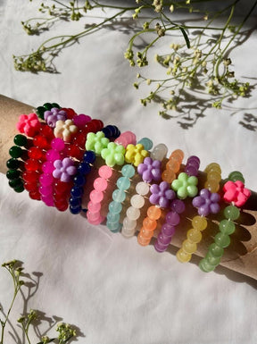 Cute Flower Beads Bracelets - Pack of 12