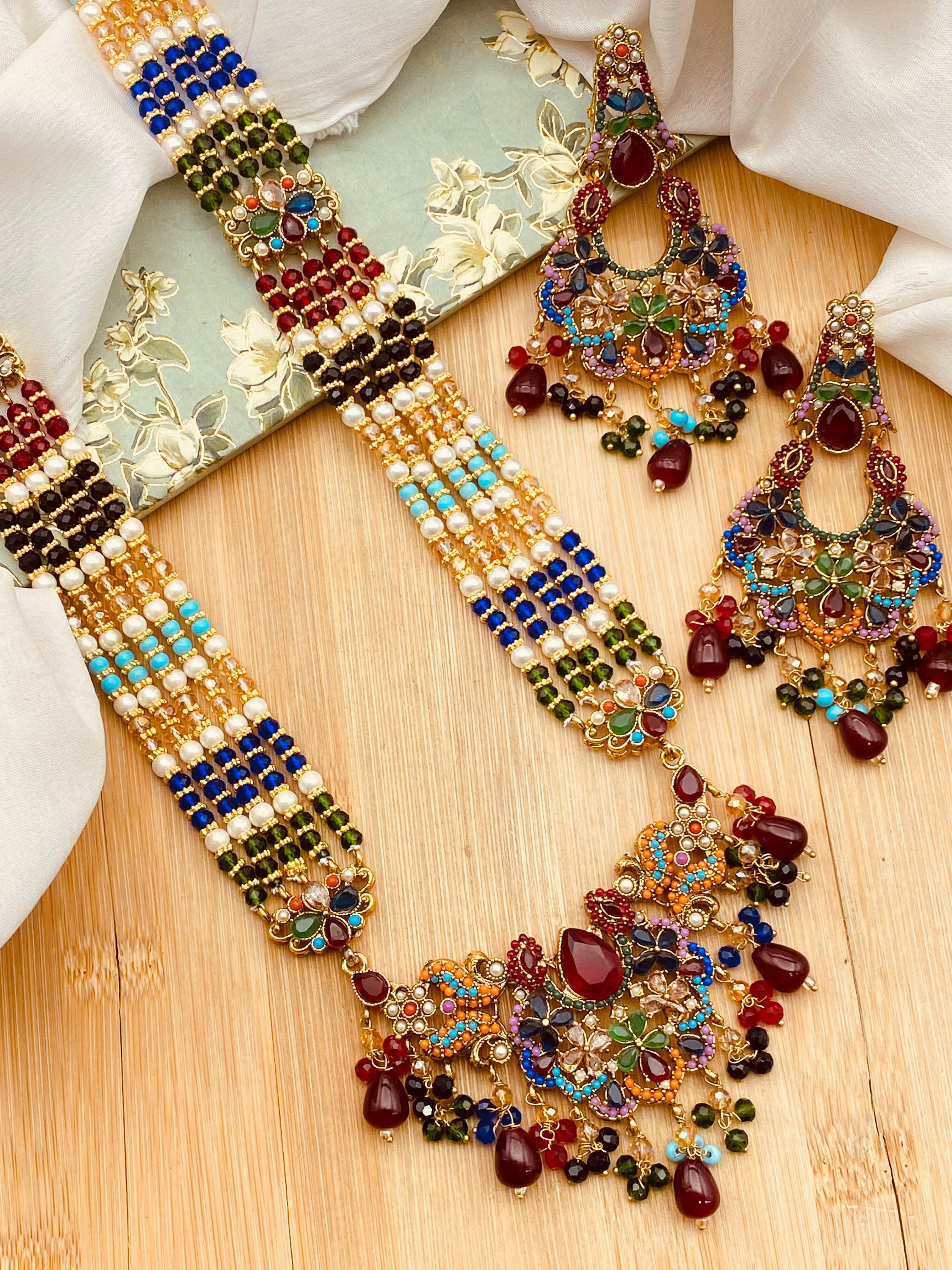 Premium Long Mala with Earrings